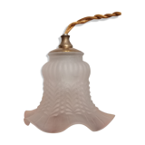 Lampe baladeuse globe tulipe en verre poli avec fil doré de 2,10 m