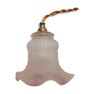 Lampe baladeuse globe tulipe en verre poli avec fil doré de 2,10 m