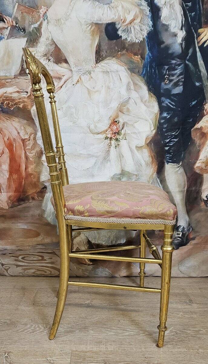 Napoleon III theatre chair in gilded wood