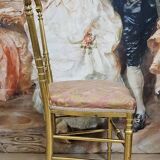 Napoleon III theatre chair in gilded wood