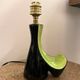 Vintage ceramic lamp in black and green - 1950s / 1960s - Handmade lampshade