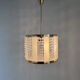 1970's Brass & Crystal Pendant Light by Novy Bydzov Glasswork, Czechoslovakia