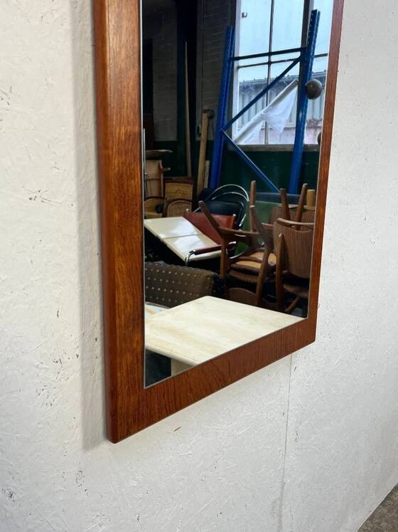 Miroir vintage XL en teck, Scandinavie, années 1970