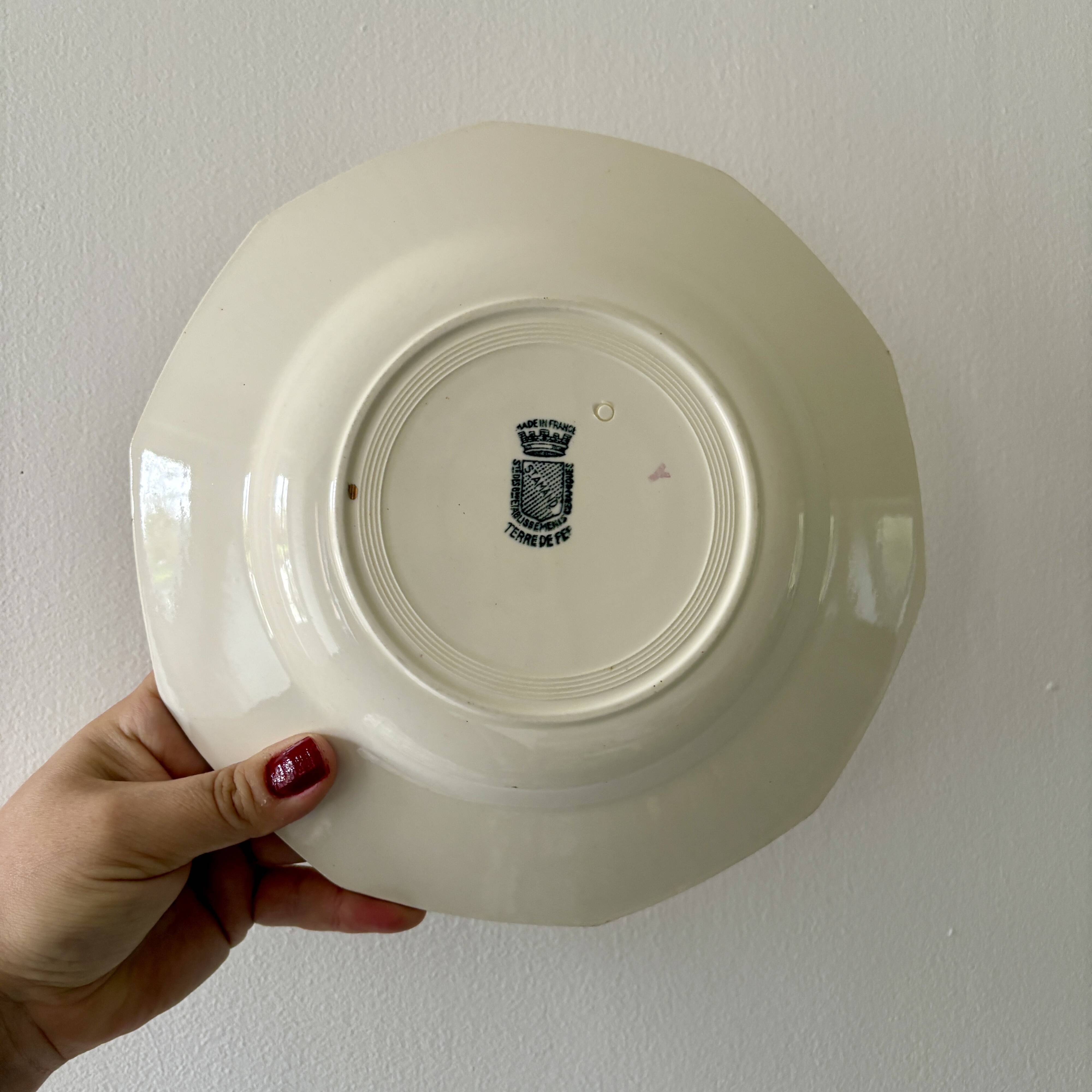 Set of 10 old hollow plates - Saint Amand in iron earth