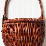 Woven rattan wall basket