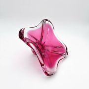 Large Crystal Bowl Bohemia Josef Hospodka 2.6kg Ruby Design 1960