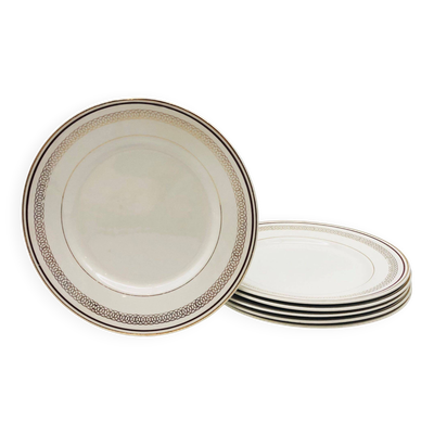 6 Assiettes Plates « Gien ».