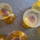 Amber bubble foot glasses