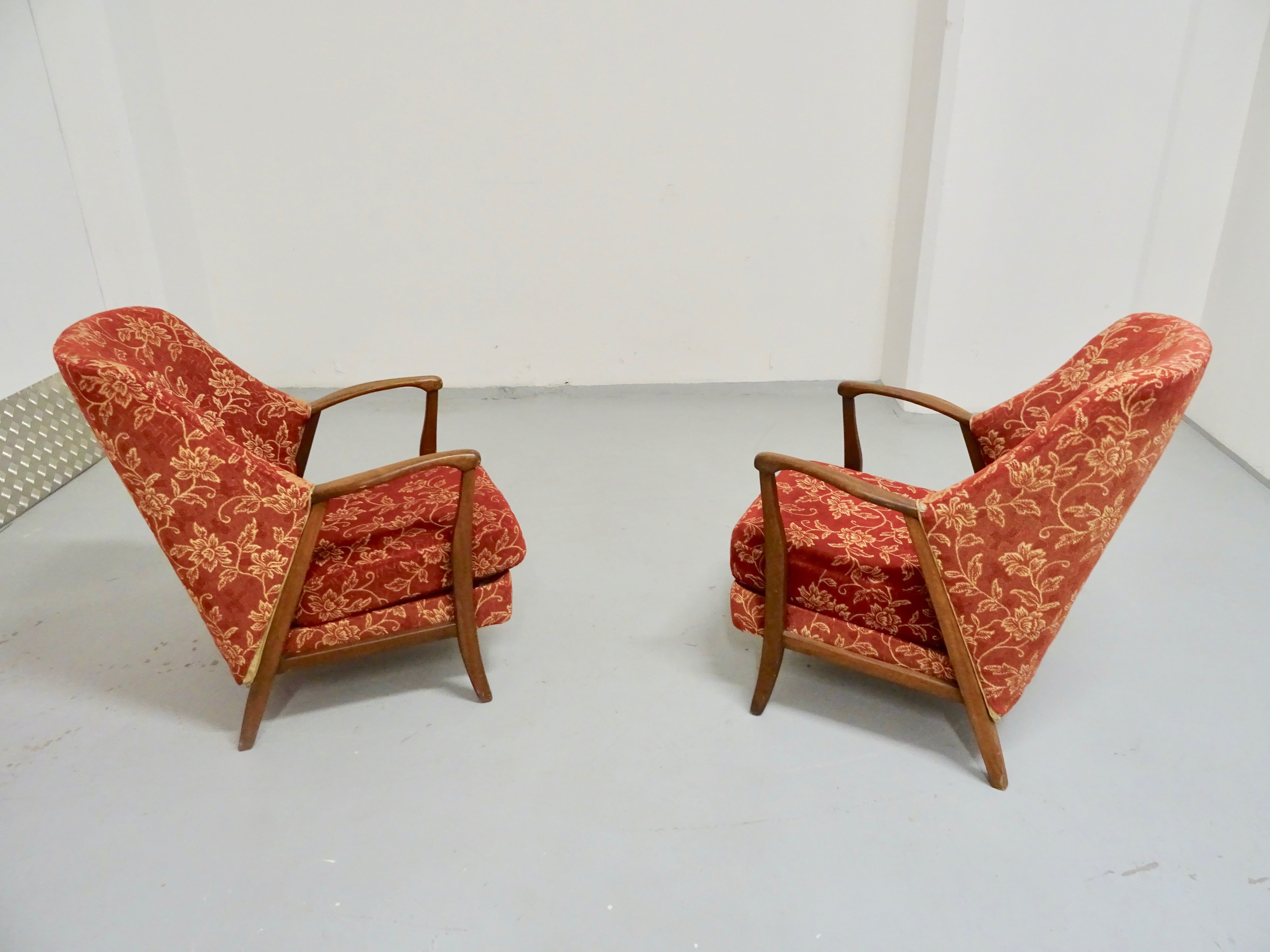 Pair of danish armchairs, 1940s