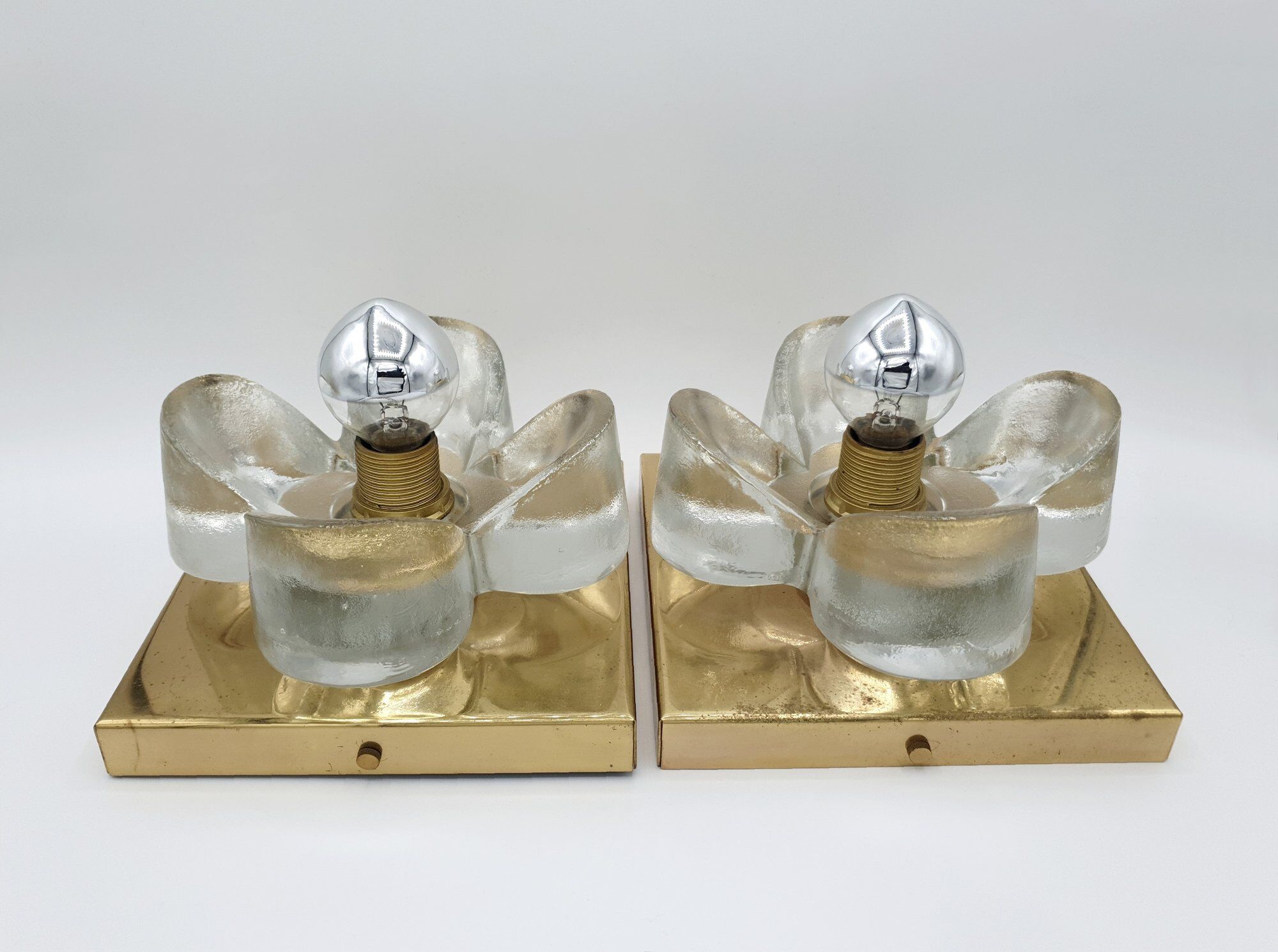 Pair of vintage wall lamps by Sische Lighting, 70's