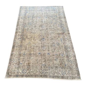 Sky blue oushak rug 140x230 turkish rug -blue overdyed rug