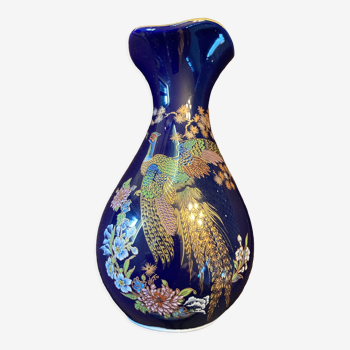 Kiln cobalt blue Limoges porcelain vase