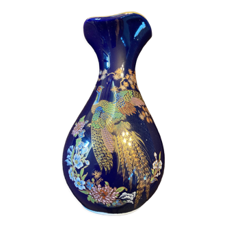 Kiln cobalt blue Limoges porcelain vase