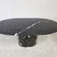 Vintage oval black marble dining table, 1970s