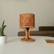 Vintage table lamp in organic style, French Riviera, rattan and caning.