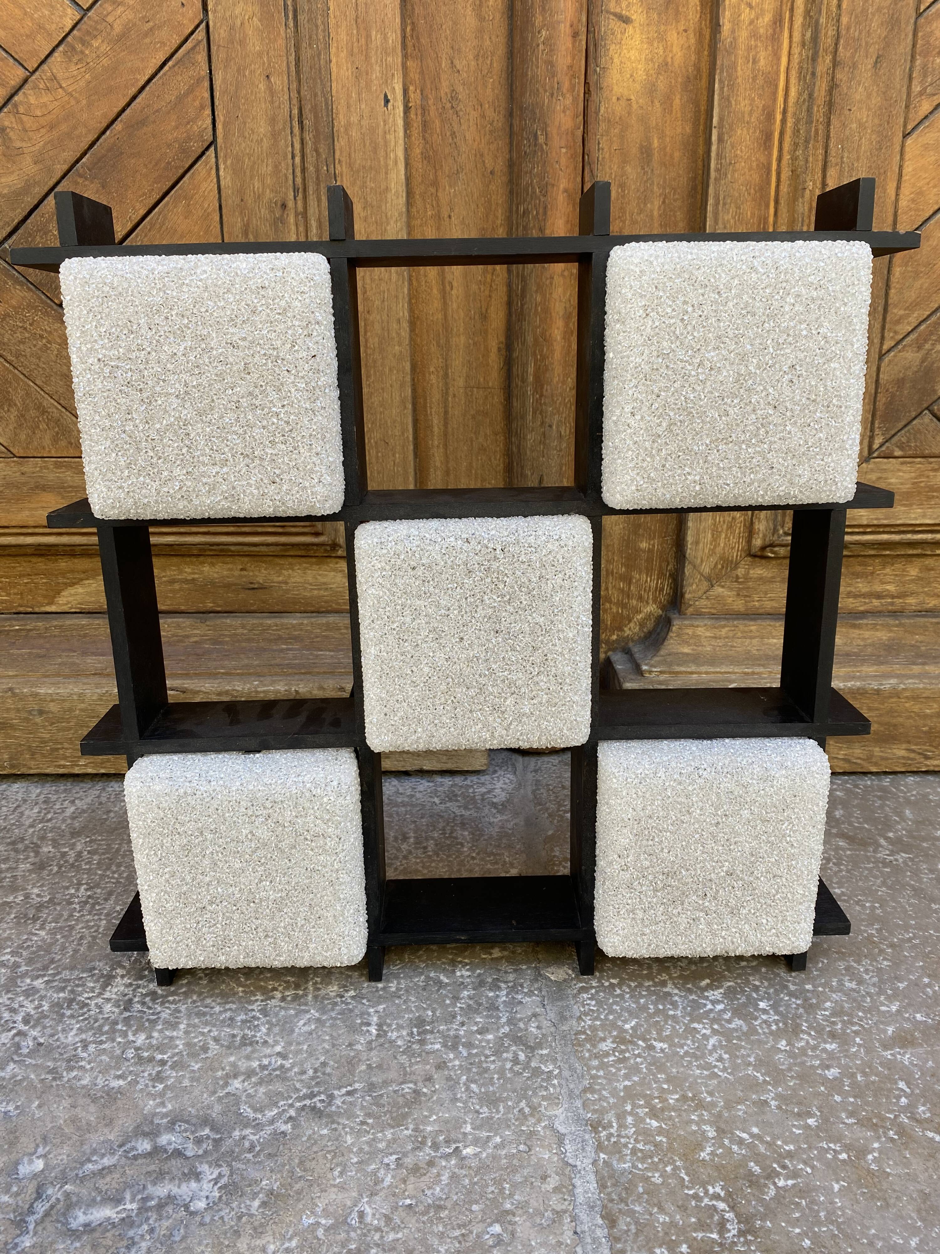 Scandinavian Wall/Ceiling Lamp Blackened Wood And Perpex 1960