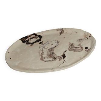Glazed ceramic serving dish