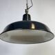 Industrial French Black Enamel Factory Pendant Lamp, 1960s