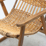 Mid century wicker rocking chair, czechoslovakia, 1960´s