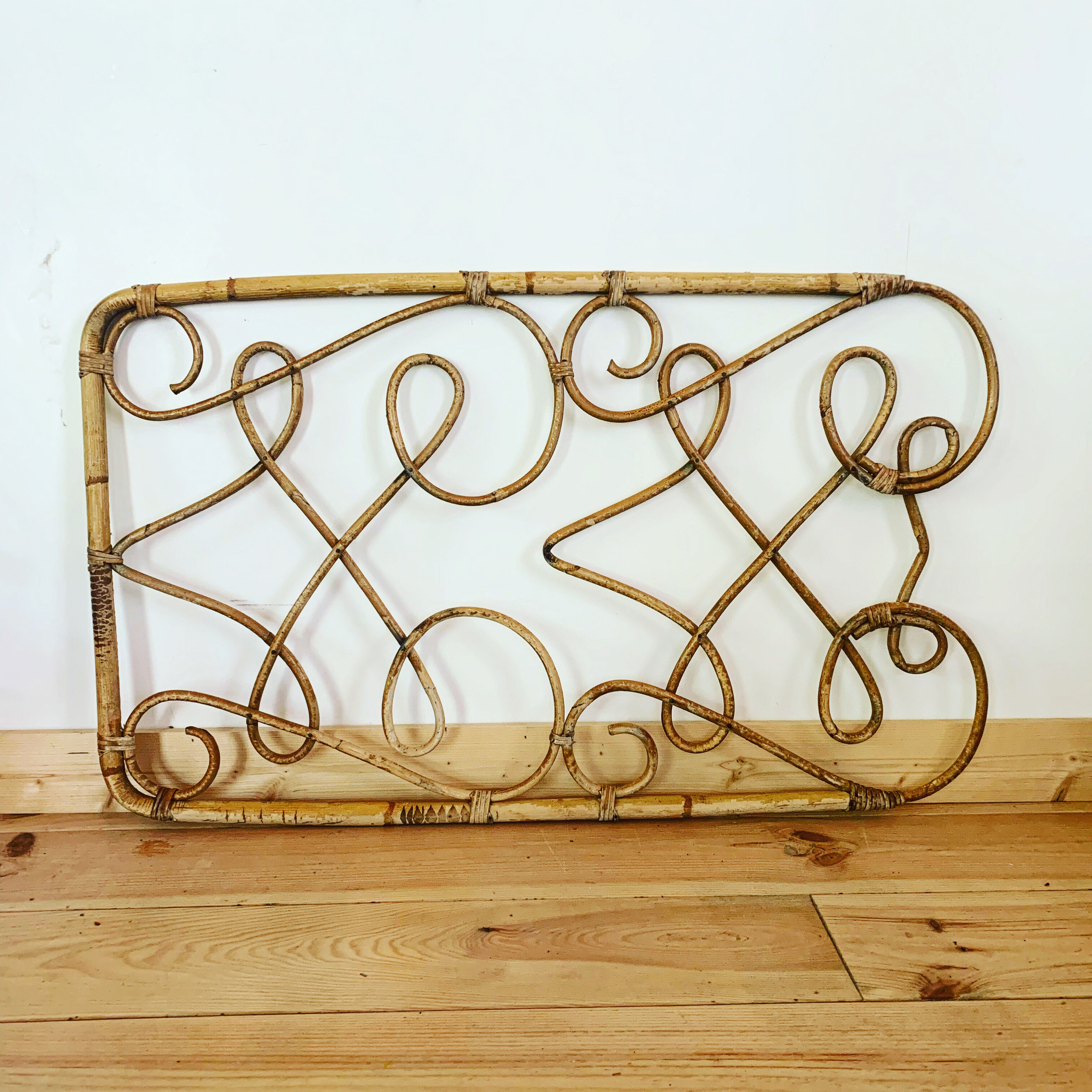 Vintage rattan headboard