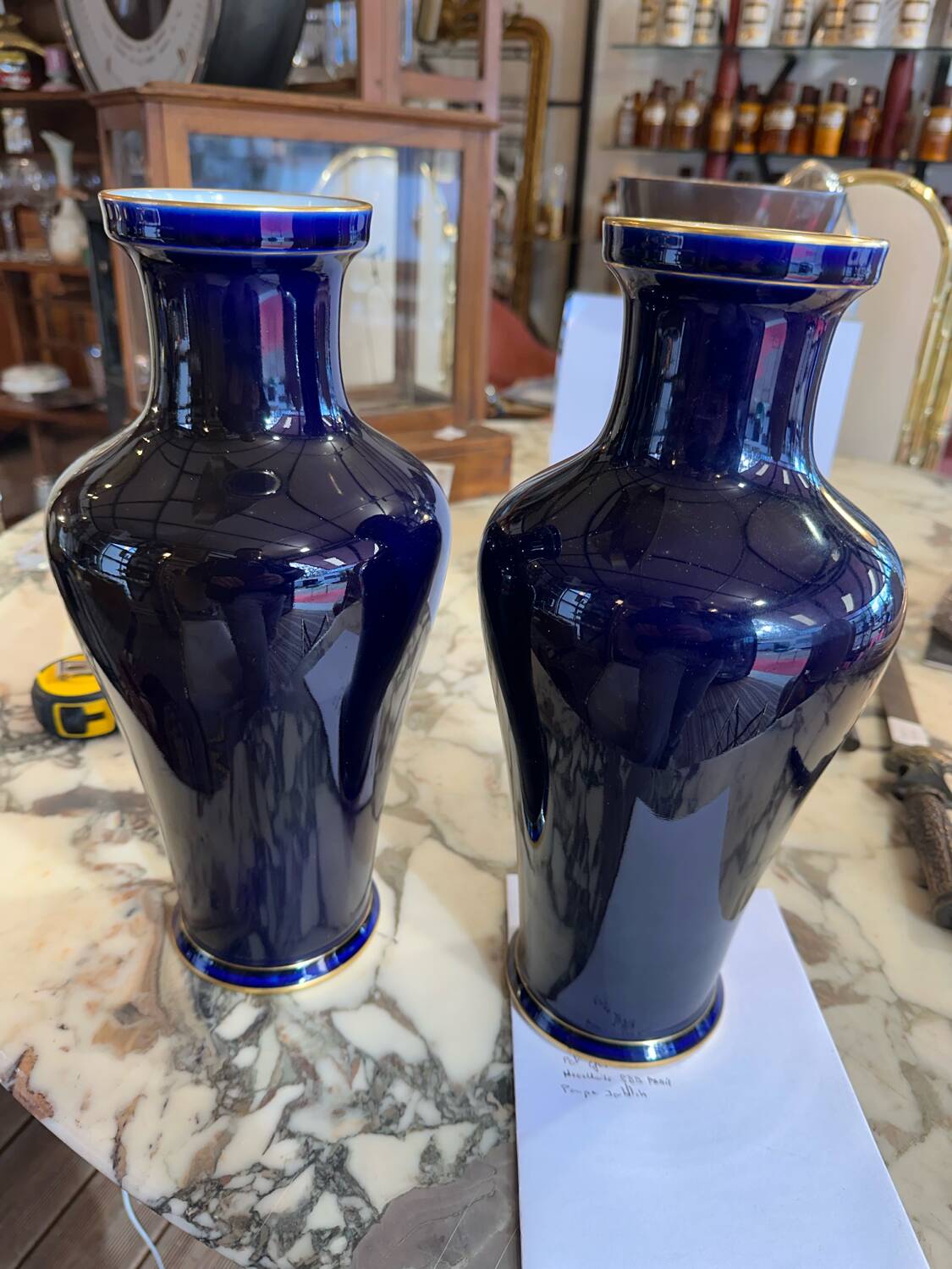 Pair of Sèvres blue vases