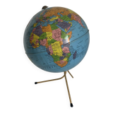 Vintage 1960s globe, Taride tripod, gold metal - 28 cm
