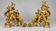 Pair of gilded bronze fire dogs Louis XV, musician putti