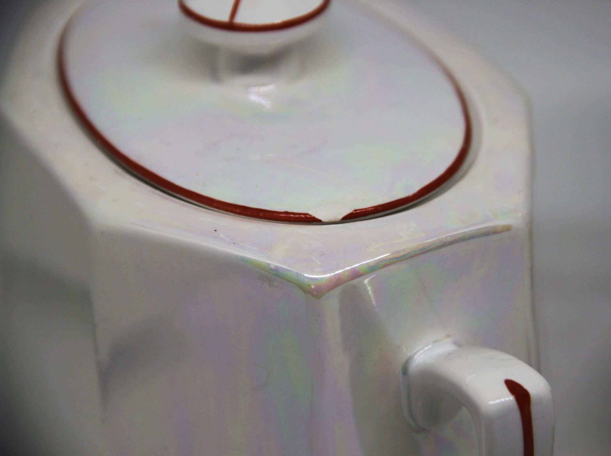 Digoin Coffee Service No.14 / 4 cups - sugar - pearly white and orange