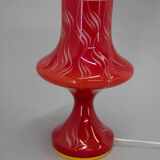 All Glass Red Table Lamp by Valasske Mezirici, 1970s