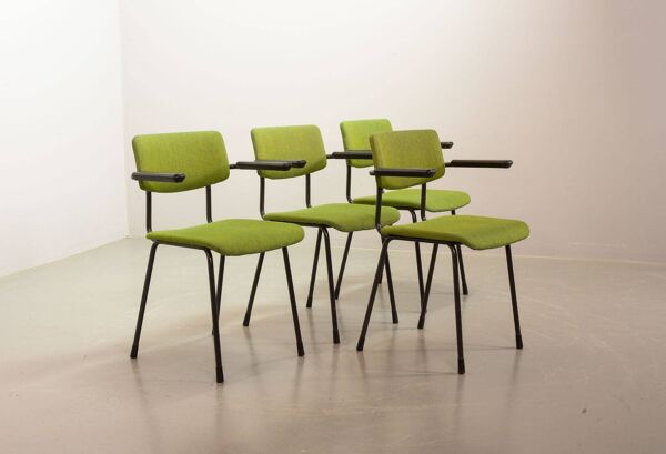 6 chaises de salle à manger Gispen de conception hollandaise, modèle 1235, par André Cordemeyer, années 1960