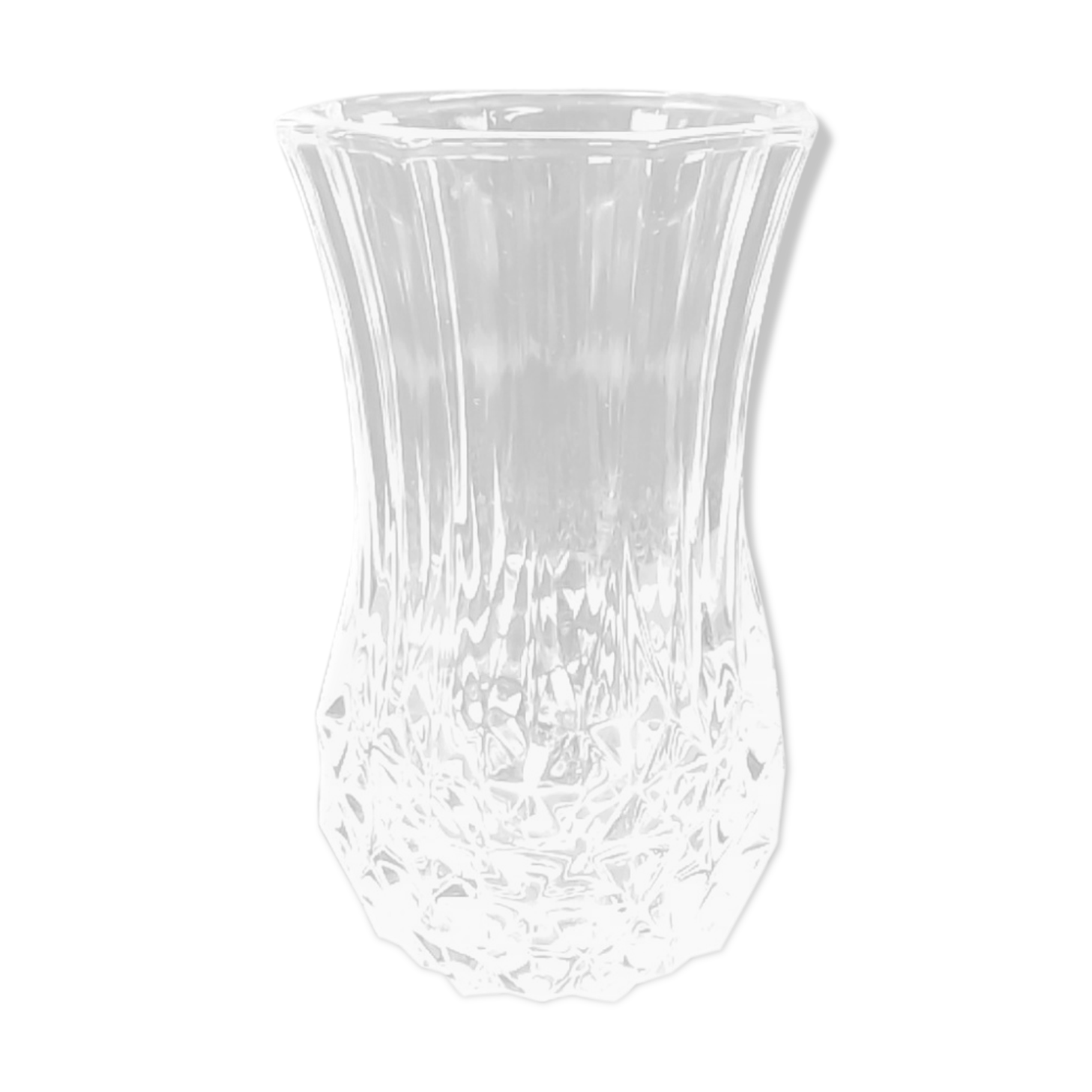 Transparent crystal vase deco relief 13 cm