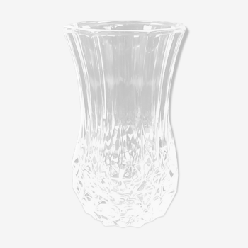 Vase en cristal transparent déco relief 13 cm