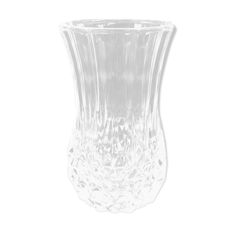 Transparent crystal vase deco relief 13 cm