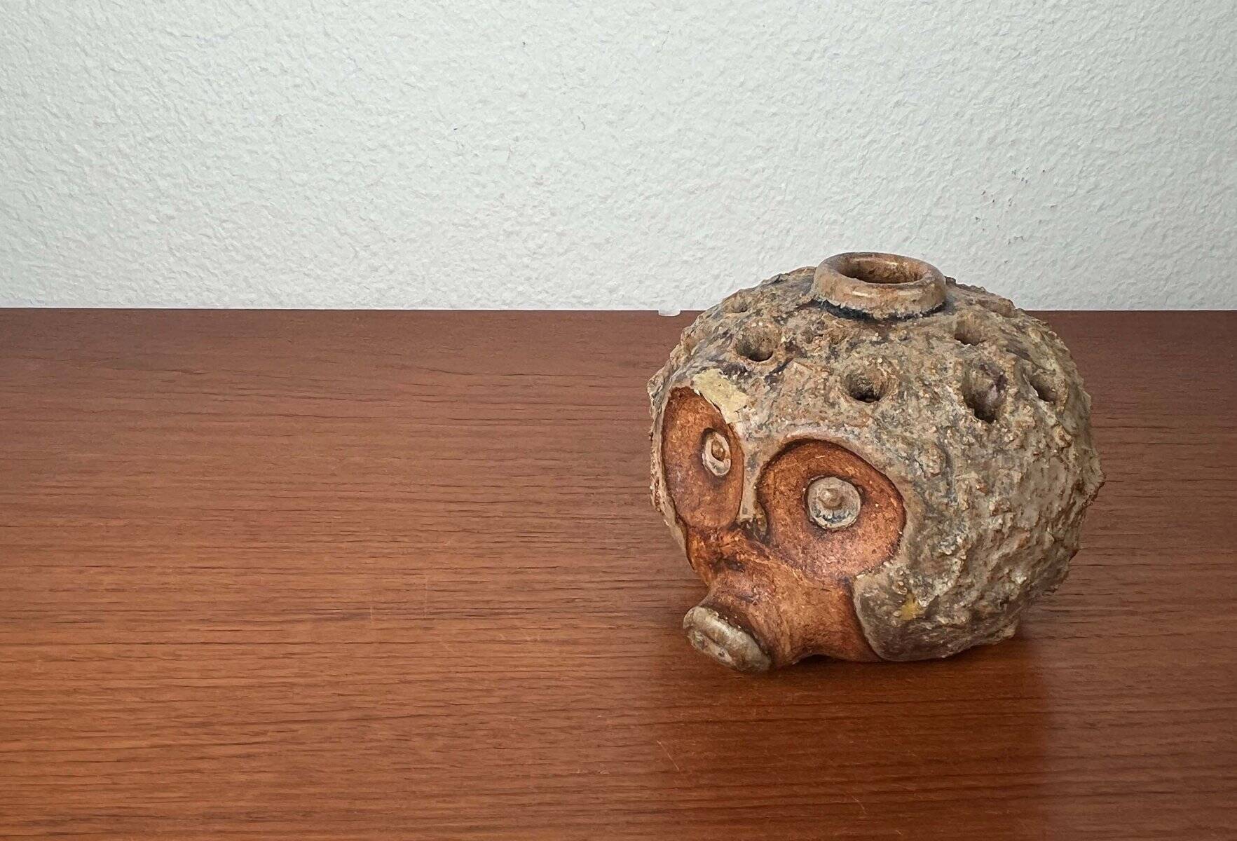 Mid-Century Modern Danish Studio Pottery Hedgehog Candleholder from Sejer Keramik, 1960s