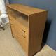 Storage furniture, vintage high sideboard in oak veneer.