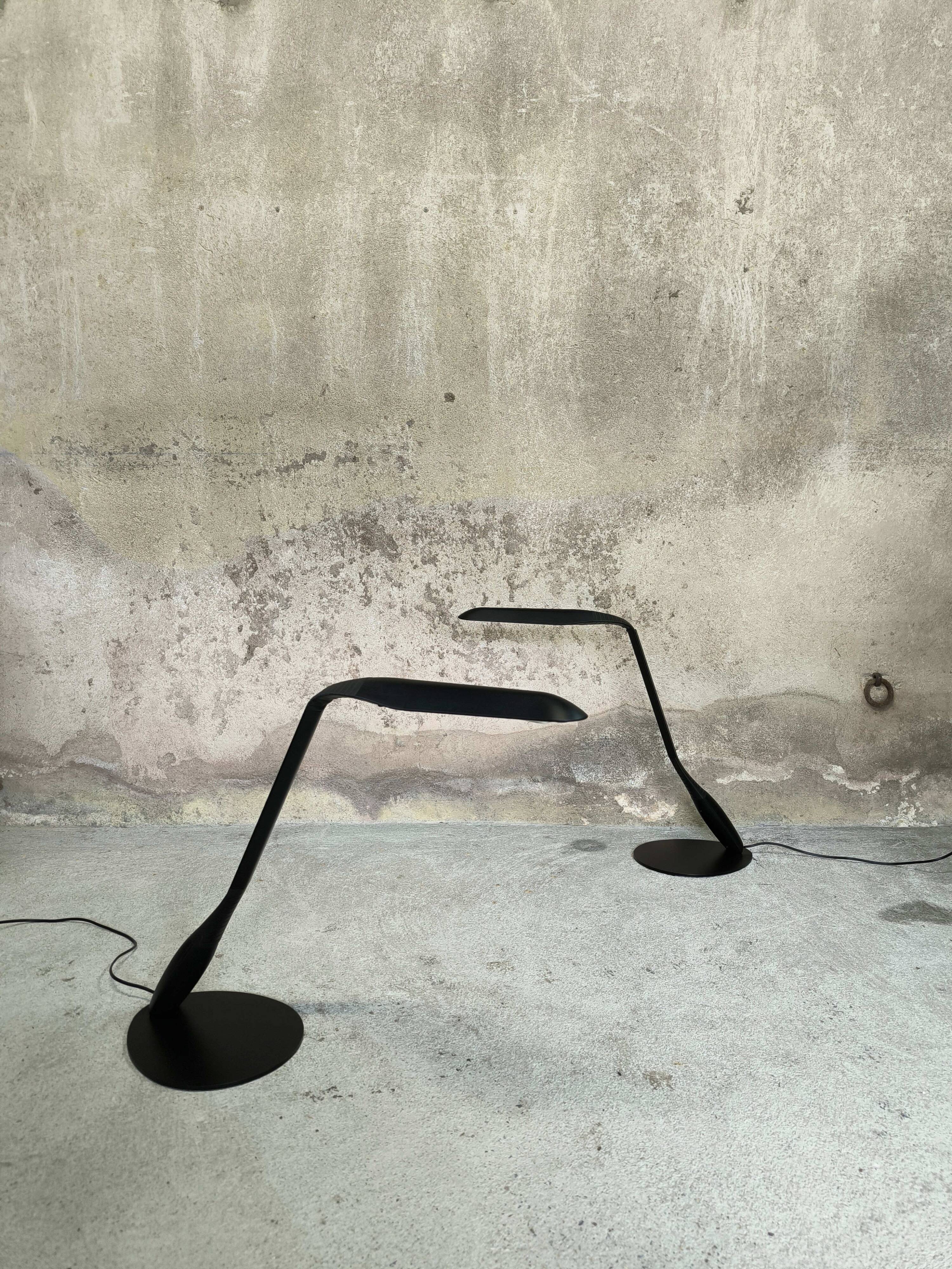 Pair of cobra lamps by Philippe Michel for Manade
