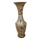 Large brass and cloisonné enamel vase