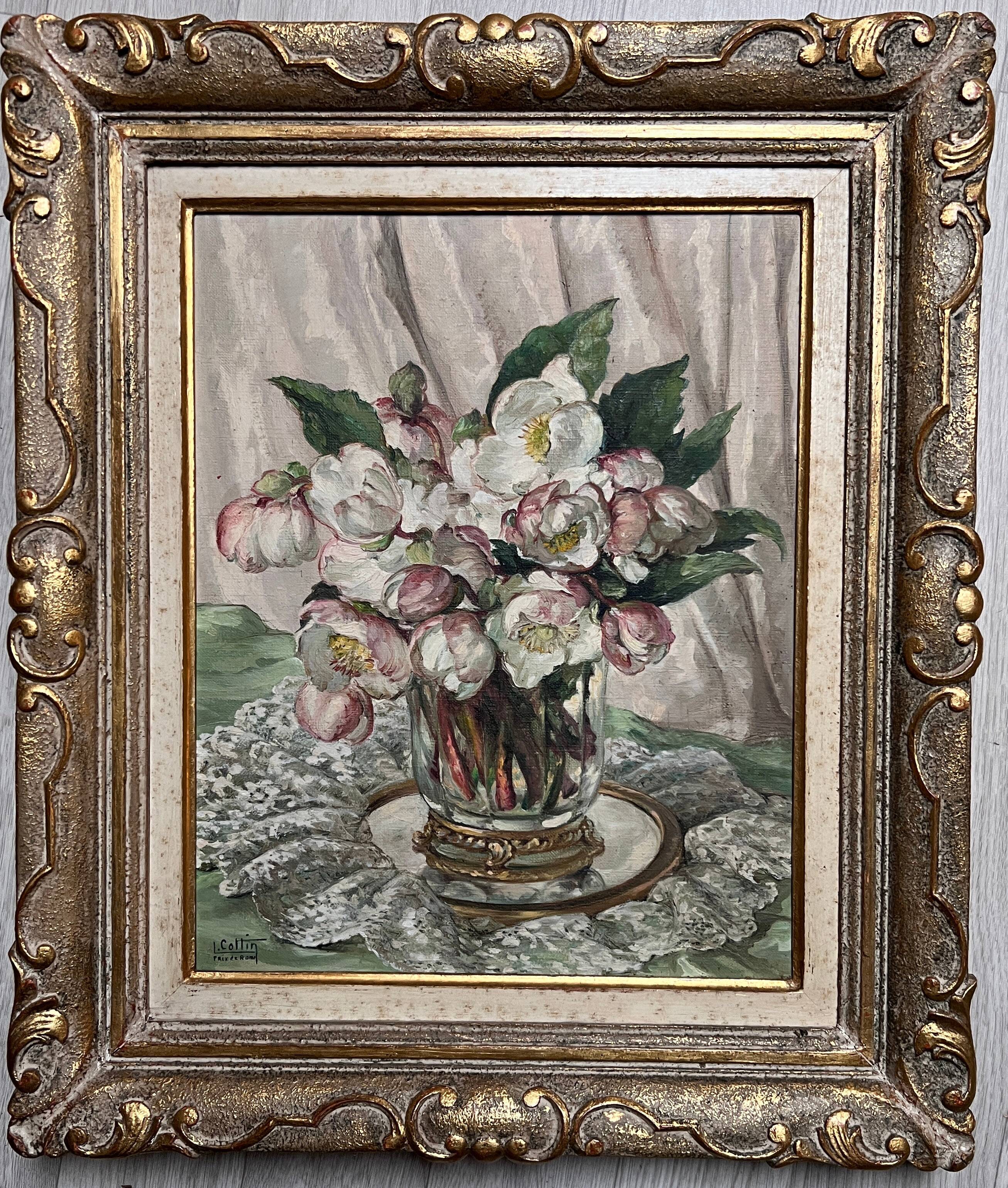 Painting Bouquet of Roses by Louise Cottin (1907-1974)