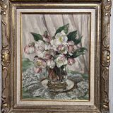 Painting Bouquet of Roses by Louise Cottin (1907-1974)