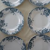 6 Flat plates MARIE lOUISE 353112 PLATES mill wolves faience blue