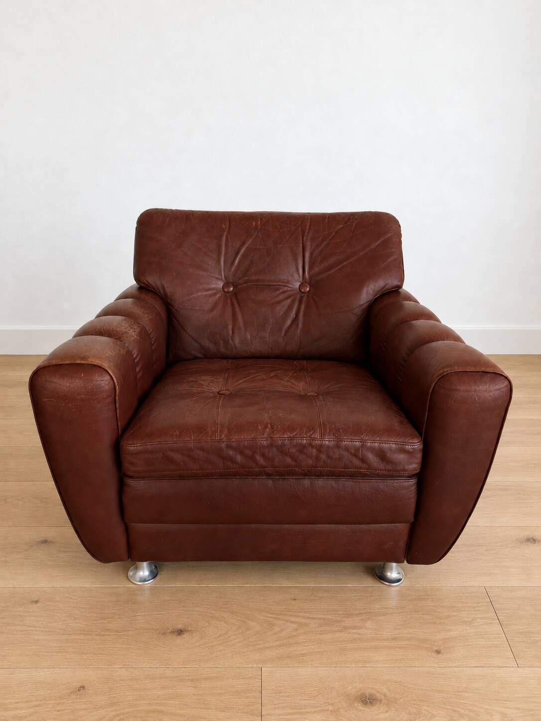 Vintage Danish mid-century lounge chairs by Svend Skipper in burgundy leather