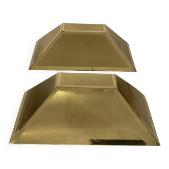 Pair of gold metal wall lights "deknudt lustrerie" 1980s