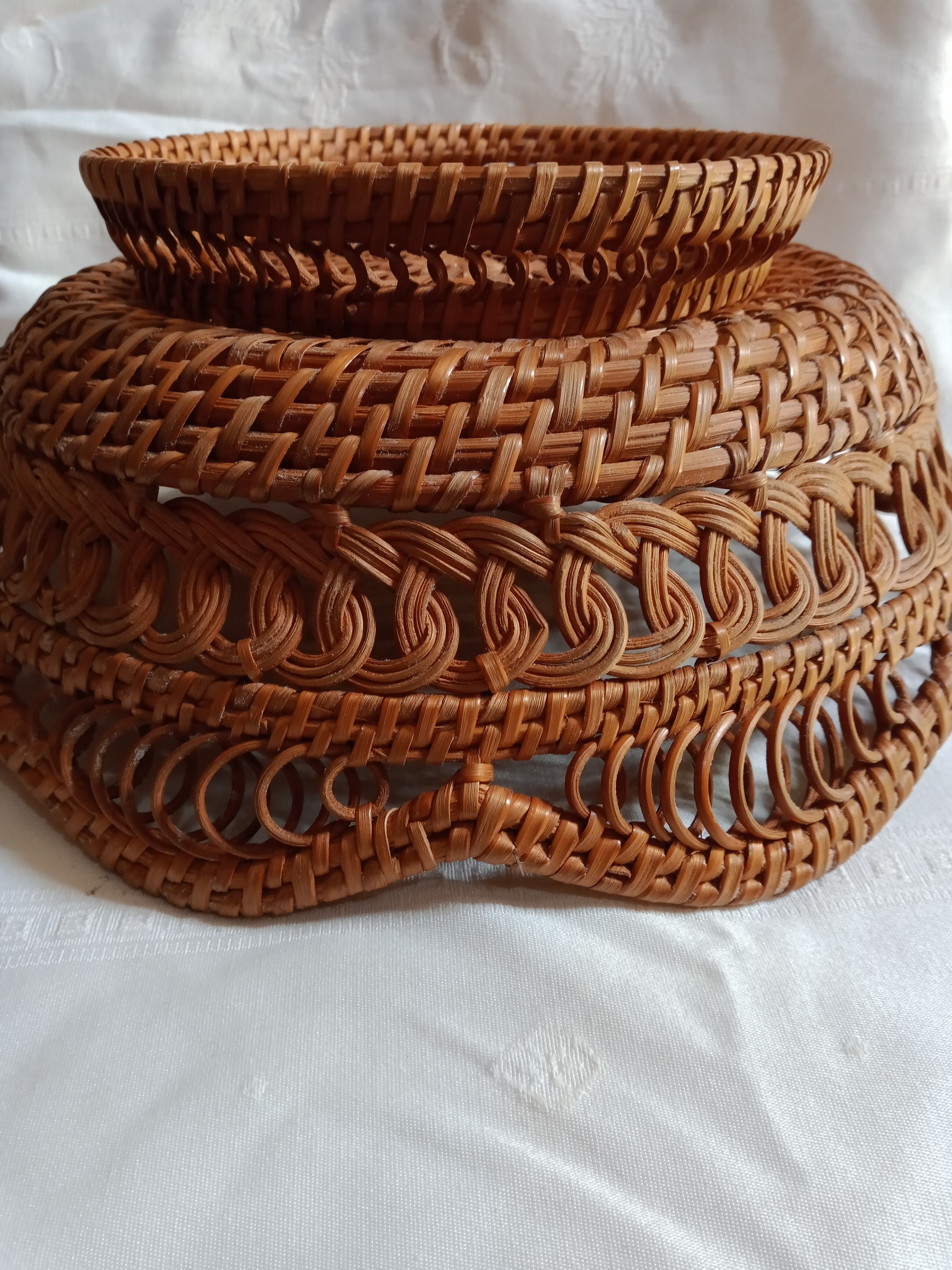 Braided rattan basket