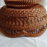 Braided rattan basket