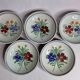 Set of five old hollow plates in glazed ceramic, nineteenth century, 23 cm