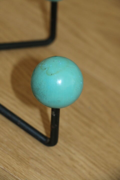 Coat rack 4 balls blue years 50