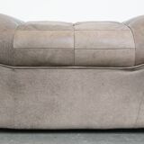 Grey leather elements design sofa 2 elements + footstool