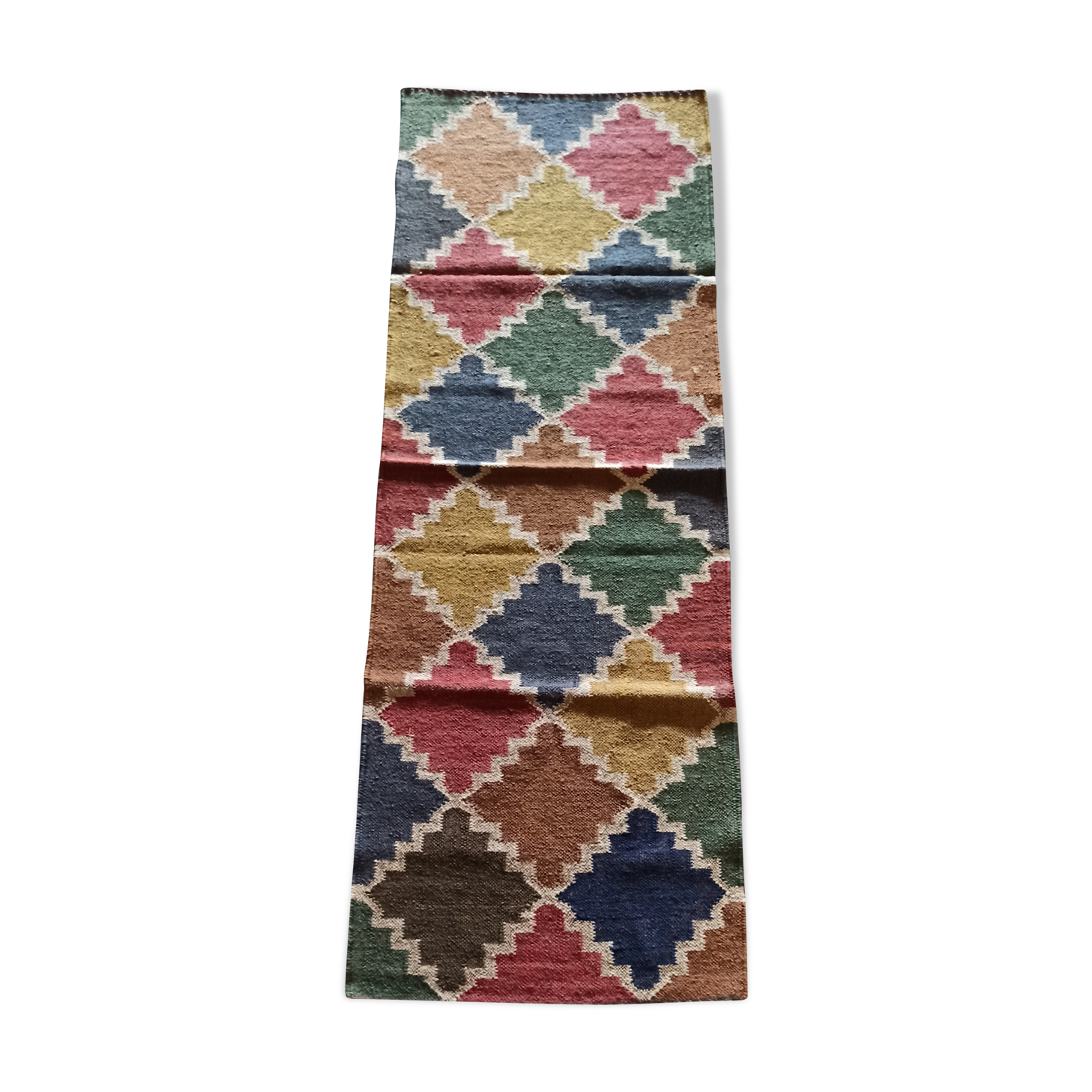 Kilim carpet in burlap and cotton. 60cm x 190cm