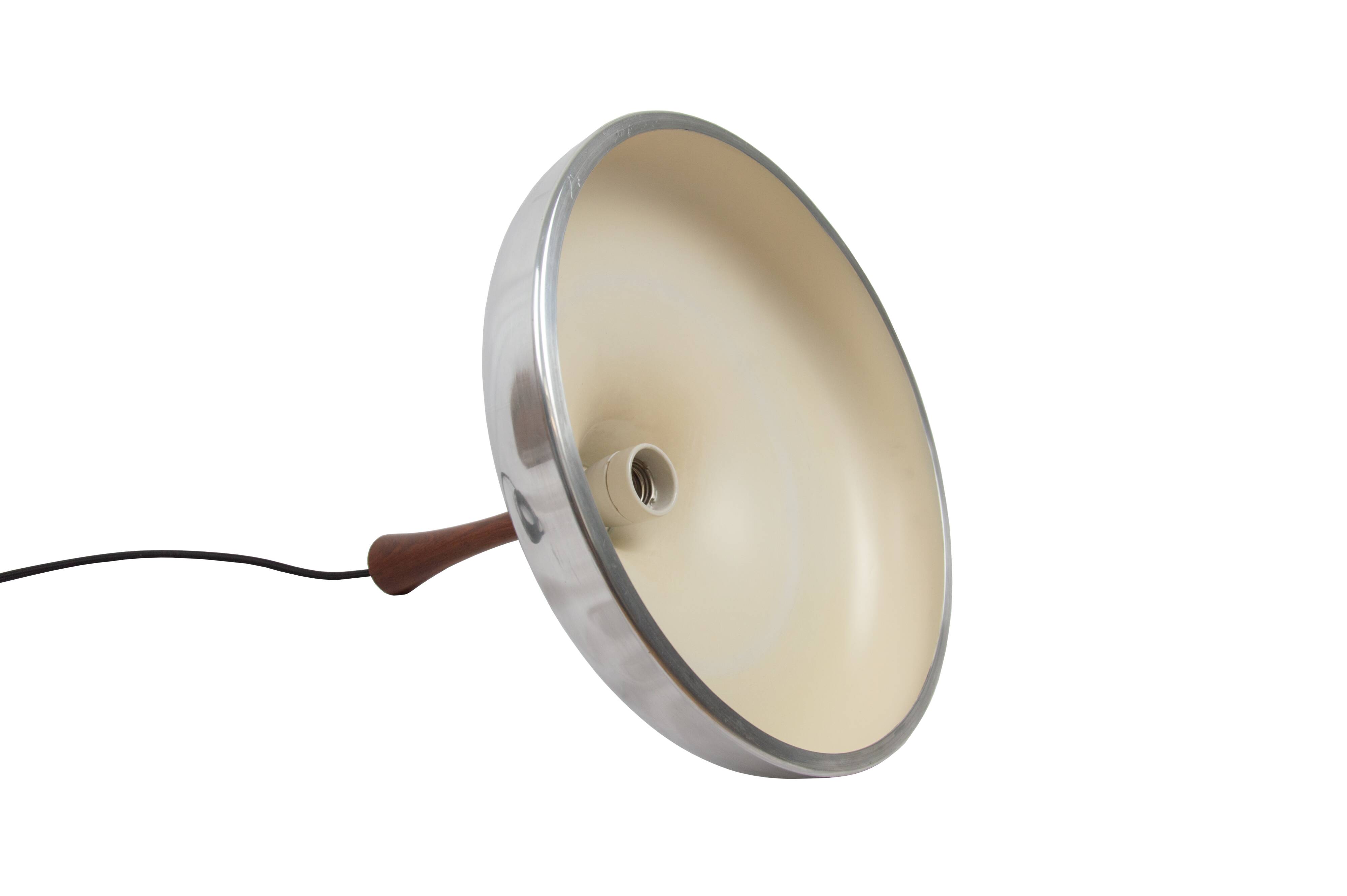 Scandinavian pendant light - Brushed steel and rosewood
