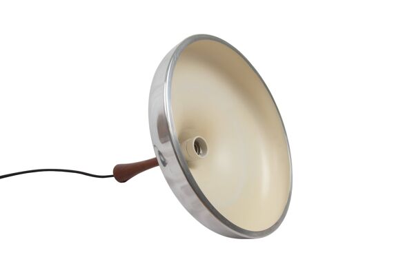 Scandinavian pendant light - Brushed steel and rosewood